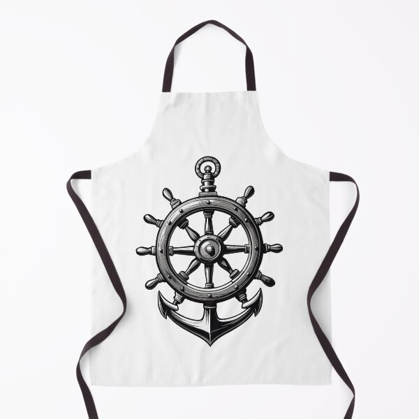 Item preview, Maritime Steering Wheel And Anchor Symbol designed and sold by LuminOrb.