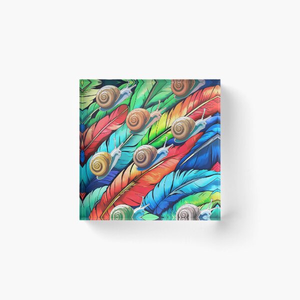 Item preview, Rainbow Snails on Feathers designed and sold by Vestina88.
