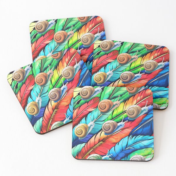 Item preview, Rainbow Snails on Feathers designed and sold by Vestina88.