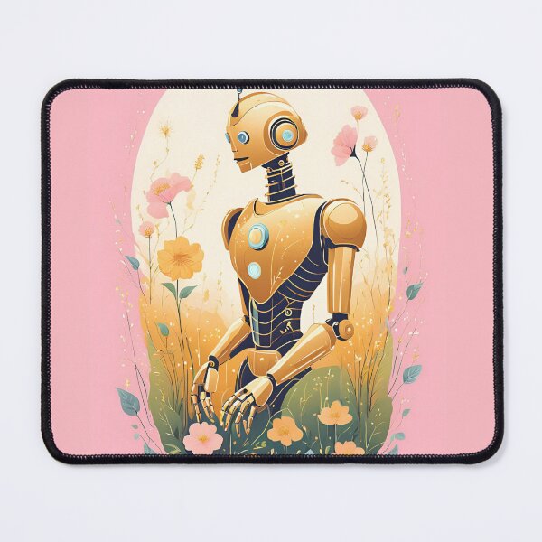 Item preview, Gold Robot Humanoid  Futuristic Android Peaceful Pink  Colors designed and sold by KolorellaS.