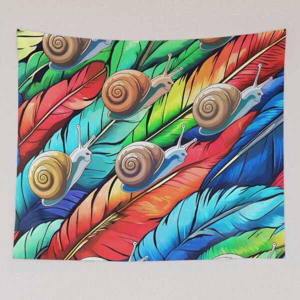 Item preview, Rainbow Snails on Feathers designed and sold by Vestina88.
