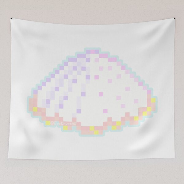 Item preview, White Cockle Sea-Shell Sticker (Pixel_Art) designed and sold by EveKrystall.