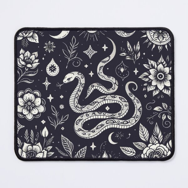 Item preview, Celestial Snake Floral Print Moon and Sun Witchy designed and sold by Alternatots.