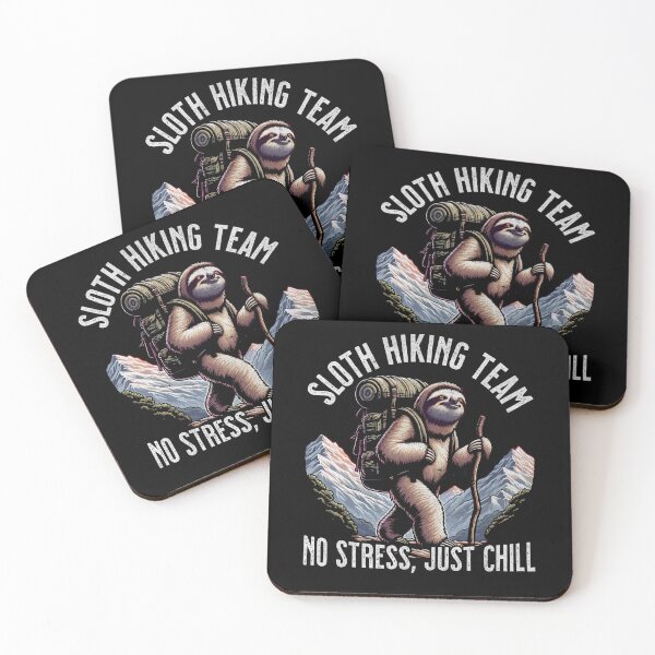 Item preview, Funny Sloth Hiking Team No Stress Just Chill designed and sold by PrintCrafting.