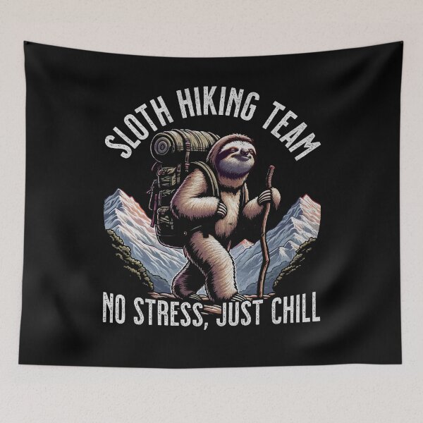 Item preview, Funny Sloth Hiking Team No Stress Just Chill designed and sold by PrintCrafting.