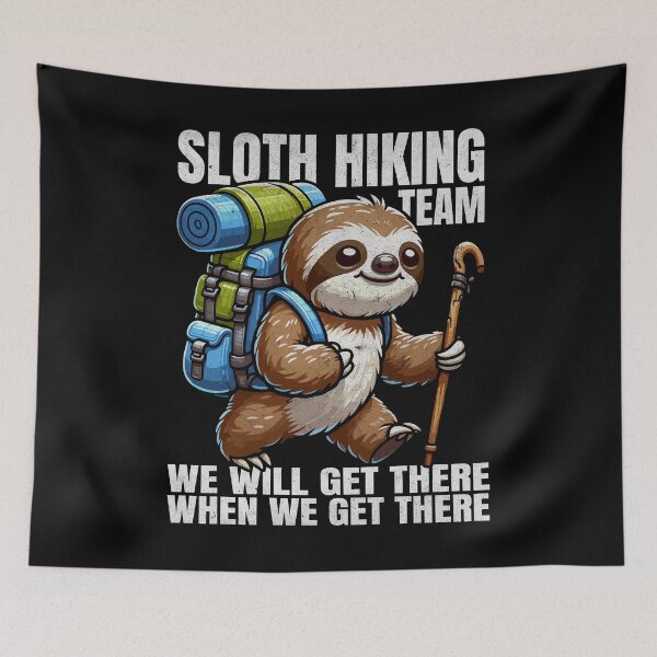 Item preview, Sloth Hiking Team Funny We Will Get There designed and sold by PrintCrafting.