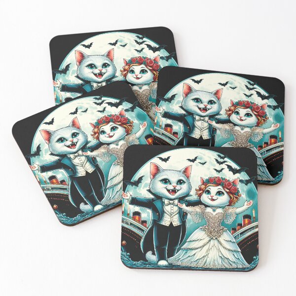 Item preview, Jackula and Rose Vampire Cat Halloween D9 designed and sold by HappyHavenStu.