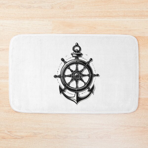 Item preview, Maritime Steering Wheel And Anchor Design designed and sold by LuminOrb.