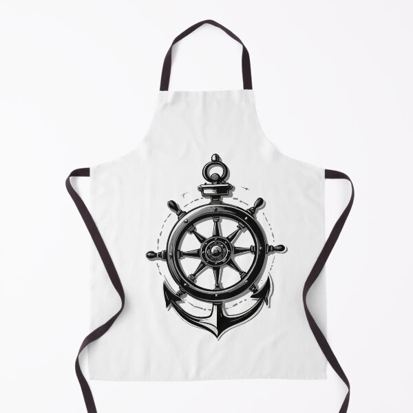 Item preview, Maritime Steering Wheel And Anchor Design designed and sold by LuminOrb.