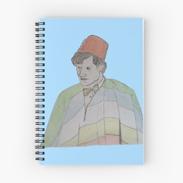 Item preview, Drawing of The Eleventh Doctor with Autism Bowtie and Disability Pride Flag Poncho designed and sold by SillyDocsStuff.