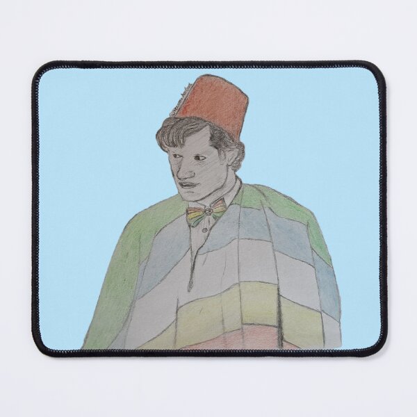Item preview, Drawing of The Eleventh Doctor with Autism Bowtie and Disability Pride Flag Poncho designed and sold by SillyDocsStuff.