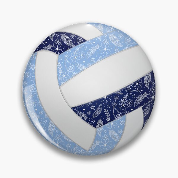 Item preview, navy light blue boho floral doodle volleyball designed and sold by katzdzynes.