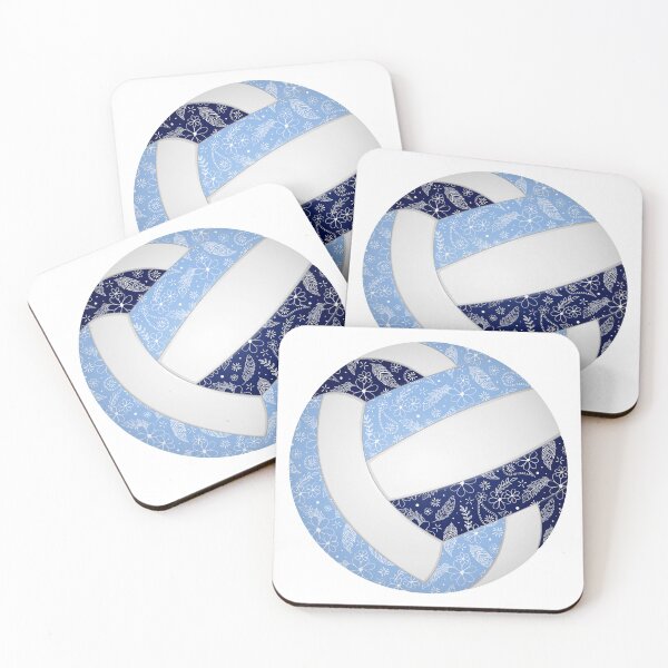 Item preview, navy light blue boho floral doodle volleyball designed and sold by katzdzynes.
