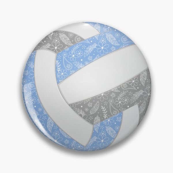 Item preview, Light blue gray boho floral doodle volleyball designed and sold by katzdzynes.