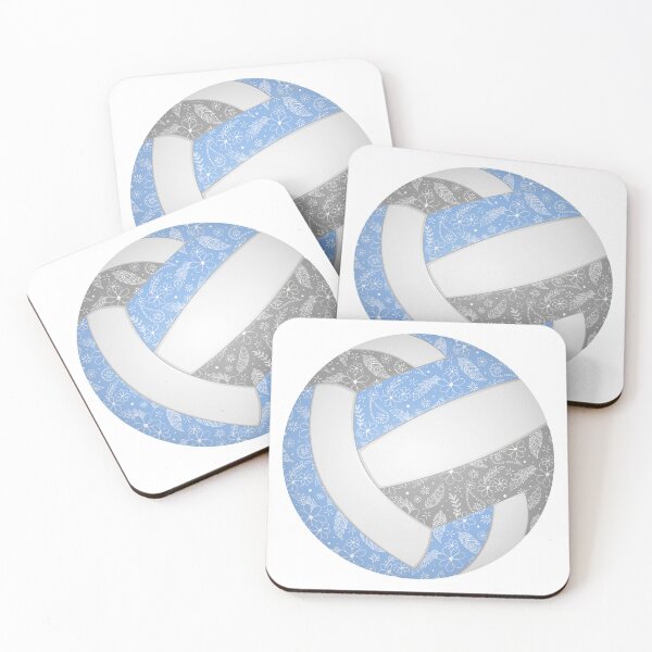 Item preview, Light blue gray boho floral doodle volleyball designed and sold by katzdzynes.