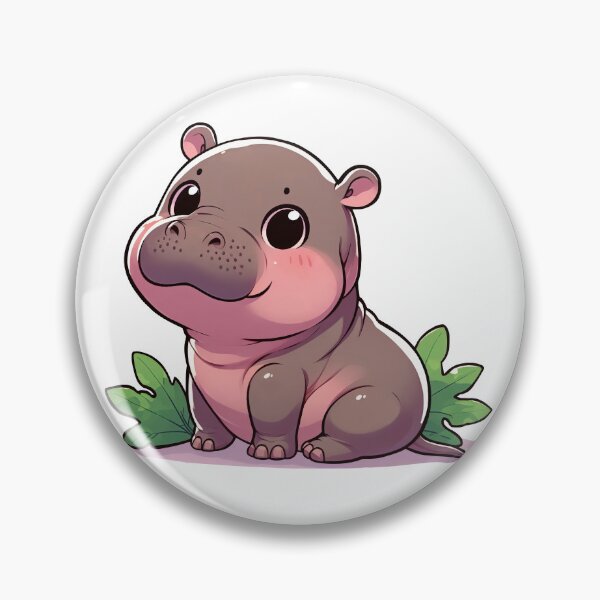 Item preview, Smiling pygmy hippo designed and sold by ChouWorkDesign.