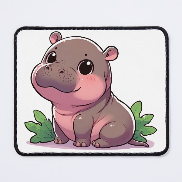 Item preview, Smiling pygmy hippo designed and sold by ChouWorkDesign.