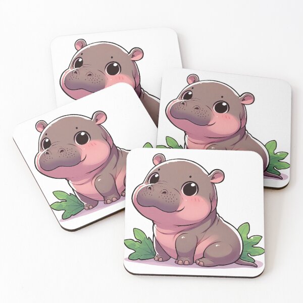 Item preview, Smiling pygmy hippo designed and sold by ChouWorkDesign.