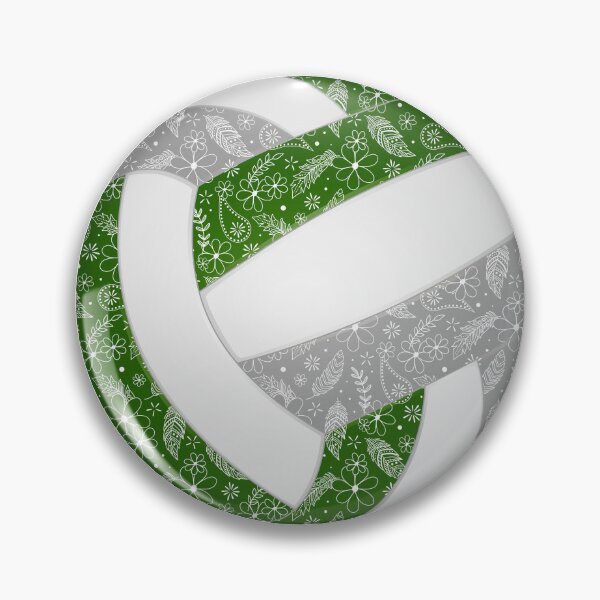 Item preview, Green gray boho floral doodle volleyball designed and sold by katzdzynes.
