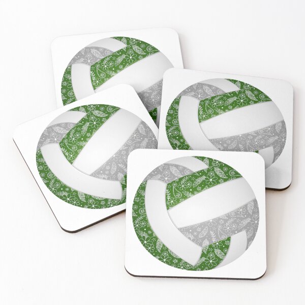 Item preview, Green gray boho floral doodle volleyball designed and sold by katzdzynes.
