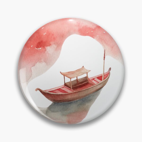 Item preview, Wooden asian boat watercolor designed and sold by AhArtMe.