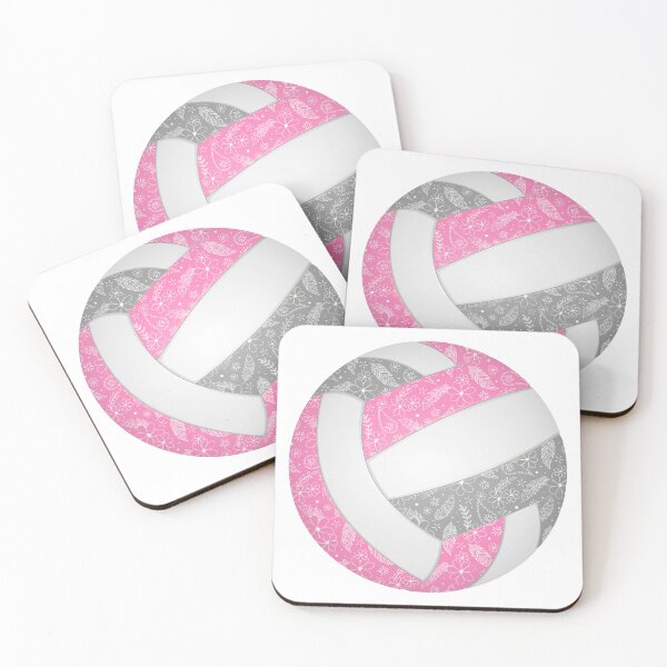 Item preview, Pink gray boho floral doodle volleyball designed and sold by katzdzynes.