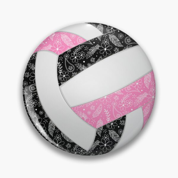 Item preview, Pink black boho floral doodle volleyball designed and sold by katzdzynes.