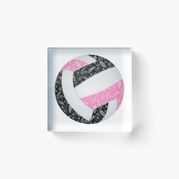 Item preview, Pink black boho floral doodle volleyball designed and sold by katzdzynes.
