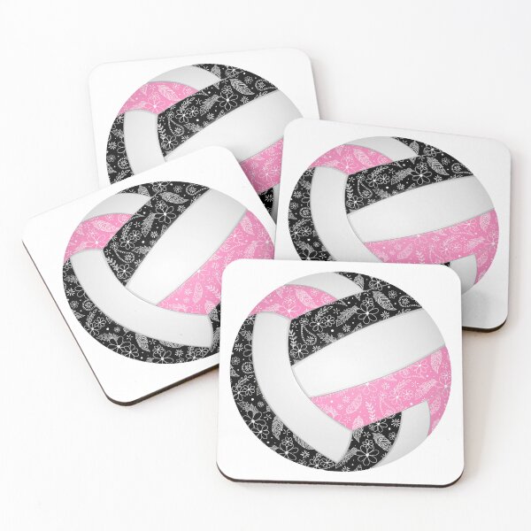 Item preview, Pink black boho floral doodle volleyball designed and sold by katzdzynes.