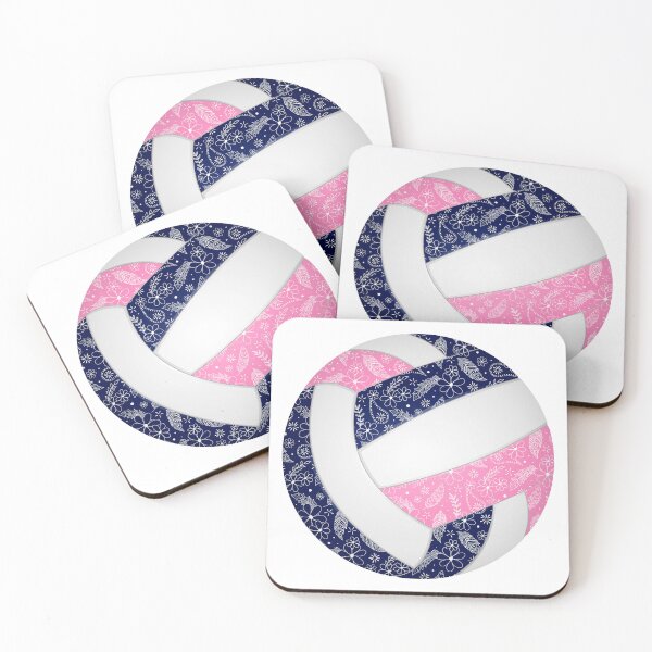 Item preview, Navy blue pink boho floral doodle volleyball designed and sold by katzdzynes.