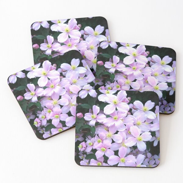 Item preview, Pink clematis flowers designed and sold by LittleBettyMakes.