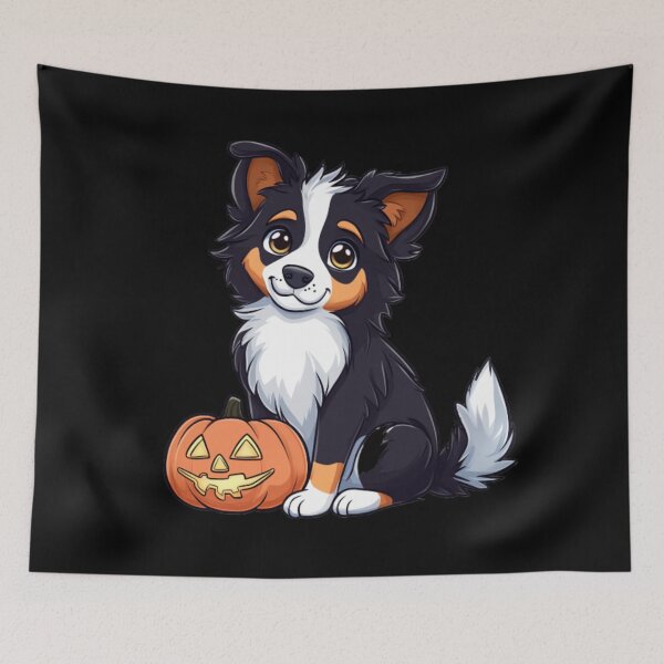 Item preview, Border Collie with a Pumpkin Drawing. designed and sold by Kyumi12.