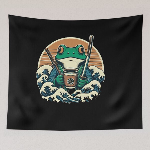 Item preview, Vintage Japanese Frog Samurai Rmen Coffee Funny  designed and sold by Yonshop.