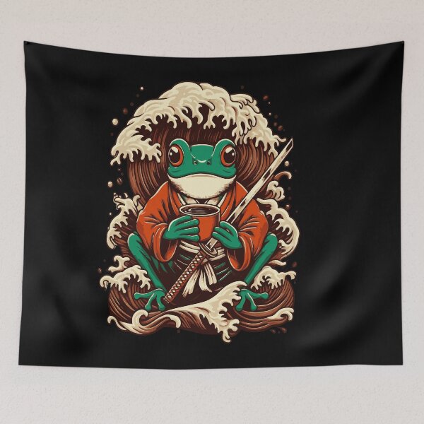 Item preview, Vintage Japanese Frog Samurai Rmen Funny  designed and sold by Yonshop.