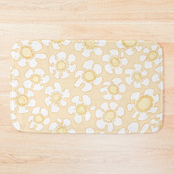 Item preview, Butter Yellow and White Hand Drawn Single Line Flowers Pattern designed and sold by schorrnuff.