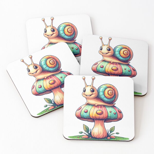 Item preview, cute snail on a mushroom. designed and sold by Last-Oops.