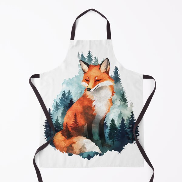 Item preview, Watercolor Fox With Pine Forest designed and sold by xiao xuans.