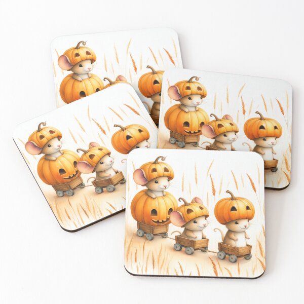 Item preview, Pumpkin Mice on a Halloween Adventure designed and sold by Delemore Art.