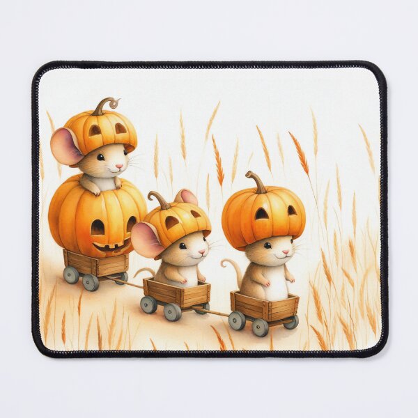 Item preview, Pumpkin Mice on a Halloween Adventure designed and sold by Delemore Art.