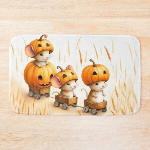 Item preview, Pumpkin Mice on a Halloween Adventure designed and sold by Delemore Art.