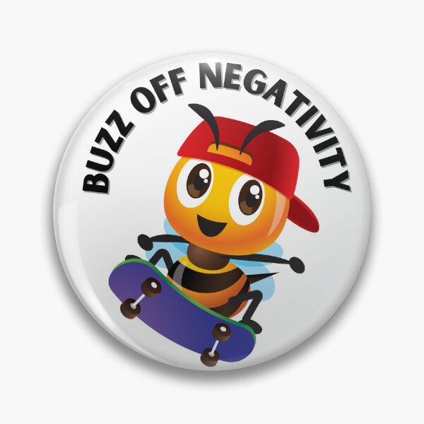 Item preview, Friendly Bee with the phrase: "Buzz off negativity" designed and sold by mysummerland.