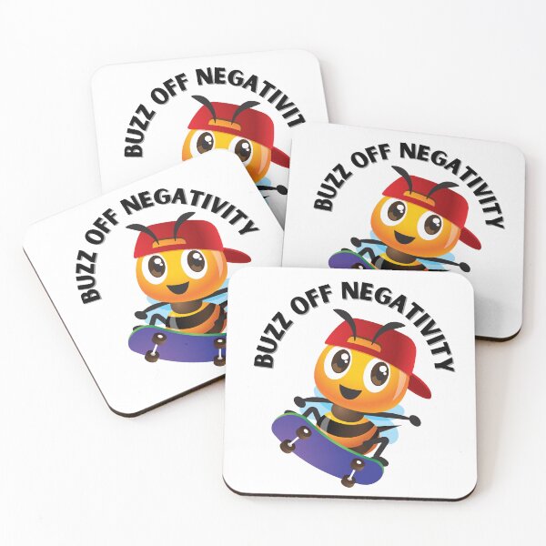 Item preview, Friendly Bee with the phrase: "Buzz off negativity" designed and sold by mysummerland.