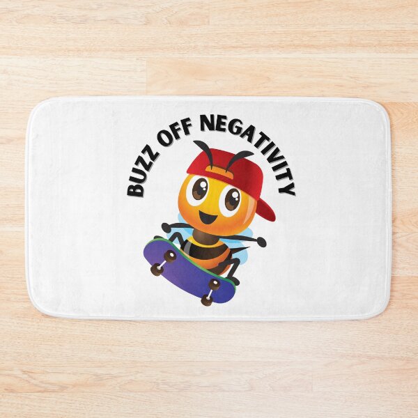 Item preview, Friendly Bee with the phrase: "Buzz off negativity" designed and sold by mysummerland.