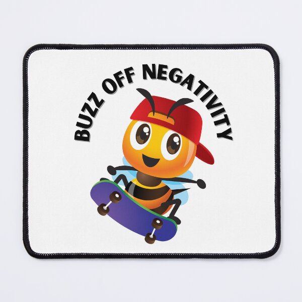 Item preview, Friendly Bee with the phrase: "Buzz off negativity" designed and sold by mysummerland.