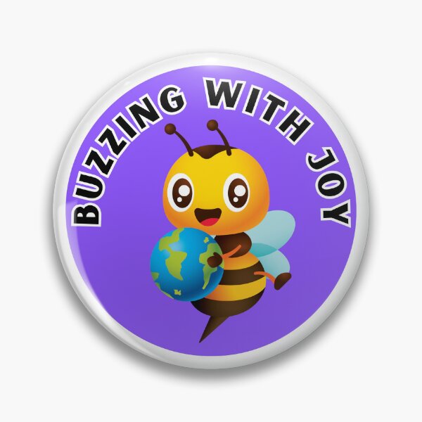 Item preview, Cute little bee phrase Buzzing With Joy designed and sold by mysummerland.