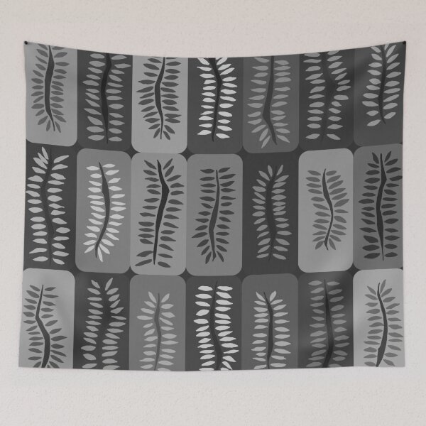 Item preview, Shades of Gray Hand Drawn Ferns Pattern designed and sold by schorrnuff.