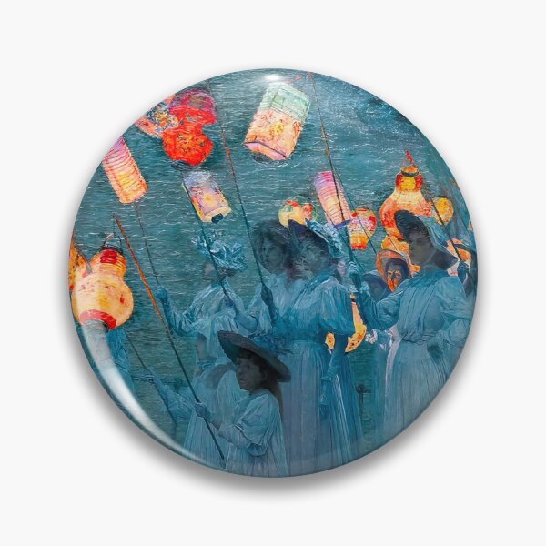 Item preview, Chinese lanterns - Jubilee Procession in a Cornish Village landscape painting by George Sherwood Hunter - designed and sold by Jéanpaul  Ferro.