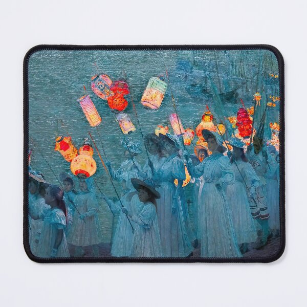 Item preview, Chinese lanterns - Jubilee Procession in a Cornish Village landscape painting by George Sherwood Hunter - designed and sold by Jéanpaul Ferro.