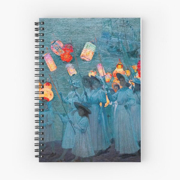 Item preview, Chinese lanterns - Jubilee Procession in a Cornish Village landscape painting by George Sherwood Hunter - designed and sold by Jéanpaul  Ferro.