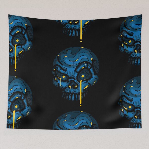 Item preview, Blue Comic Skull designed and sold by Bronzebart.